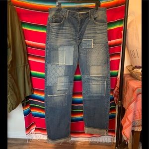 NWT Graphzero Made in Japan Patchwork Denim Jeans Kojima Selvedge Size 38